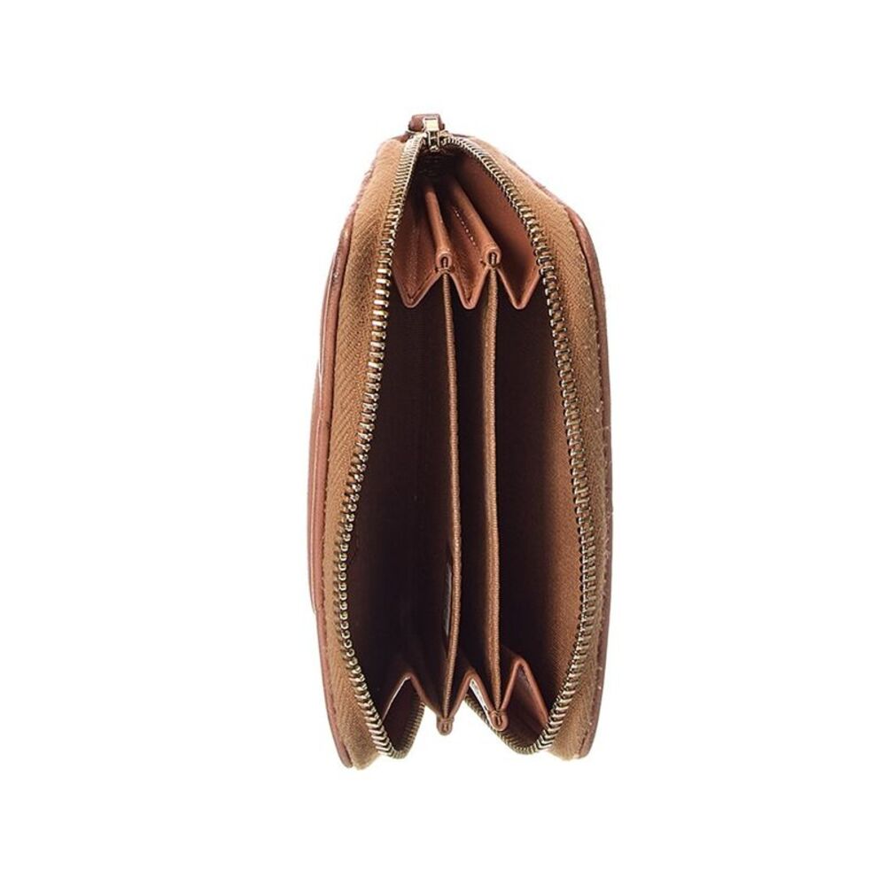 Chanel Brown Quilted Lambskin Leather Zip Around Coin Purse Wallet - Picture 3 of 3